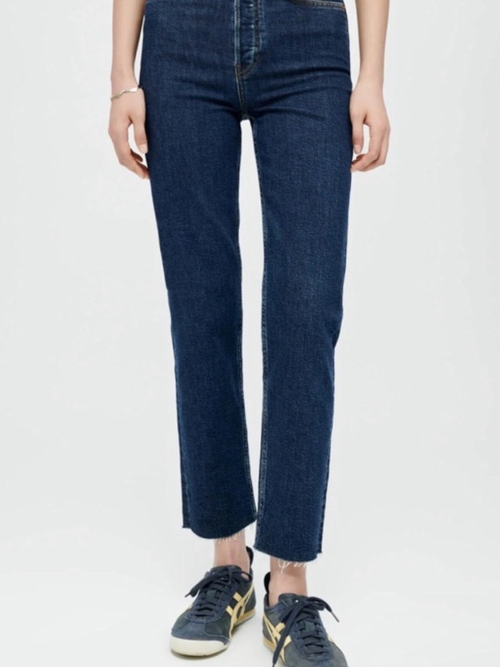 Re/Done classic stove pipe stretch cotton dark wash jean